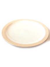 画像1: 出西窯 縁焼締め丸皿 8寸 (1)