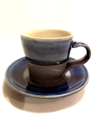 画像1: 出西窯 切立コーヒー碗＋皿