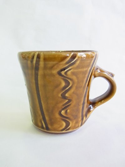画像1: 山根窯 飴釉スリップウェア マグカップ