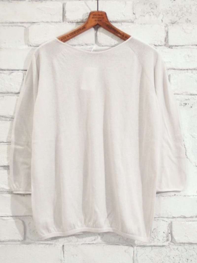 画像1: F/style ホールガーメントの綿ニット／丸首・七分袖