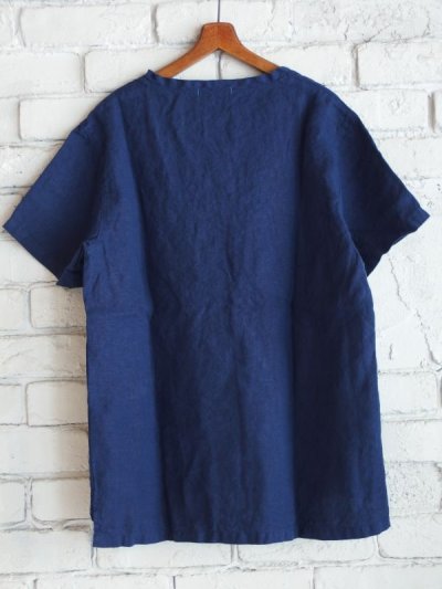画像3: ●SUNSHINE+CLOUD 琉球藍染 リネンVネックTシャツ