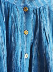 画像5: maku textiles 藍染クレープコットンワンピース G1919 (5)
