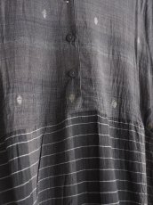 画像5: maku textiles クレープコットンジャムダニ横縞ワンピース G1833 (5)