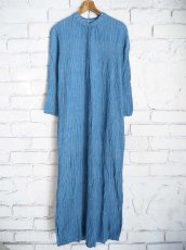 画像1: maku textiles 藍染クレープコットンワンピース G1919 (1)