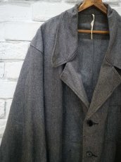 画像2: VINTAGE 50's FRENCH WORK BLACK CHAMBRAY COAT ヴィンテージ 50年代 フレンチワーク ブラックシャンブレーコート (2)