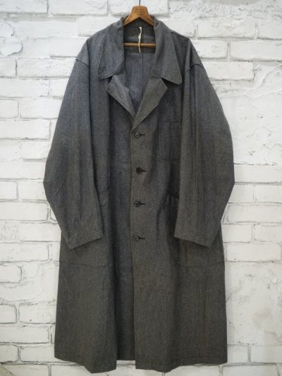 画像1: VINTAGE 50's FRENCH WORK BLACK CHAMBRAY COAT ヴィンテージ 50年代 フレンチワーク ブラックシャンブレーコート