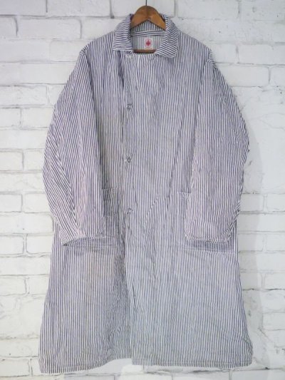 画像1: DEADSTOCK SWEDISH ARMY MILITARY HOSPITAL STRIPE COAT　デッドストック スウェーデン軍 ミリタリーホスピタルコート