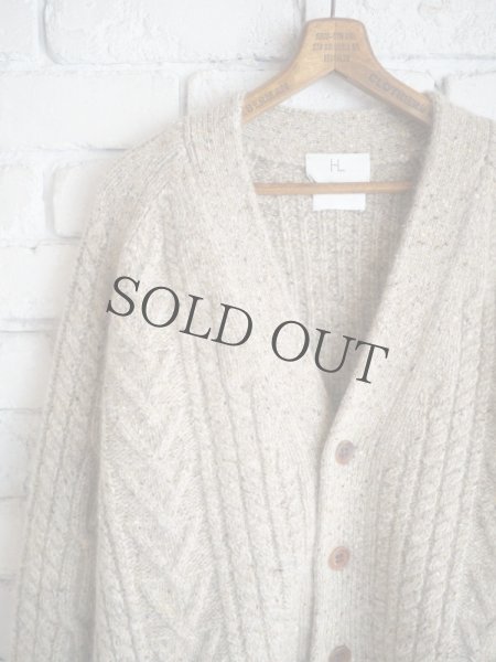 【未使用品】HERILL 極上カシミア ケーブルニット カーディガン 0 ネップ HERILL Cashmerenep Cable Cardigan ヘリル カシミヤネップ