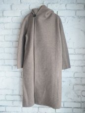 画像1: R&D.M.Co- / OLDMAN'S TAILOR オールドマンズテーラー ウールフェルトニットロングフーディーコート(5237am) (1)