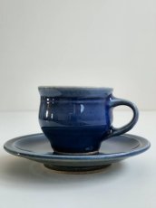 画像1: 出西窯 コーヒー碗＋皿 (1)
