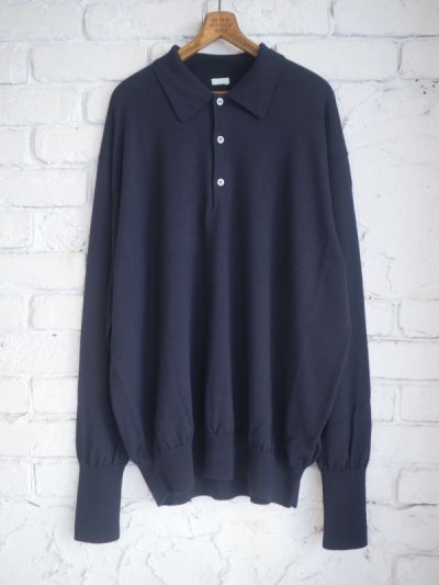 画像1: A.PRESSE L/S Knit Polo Shirt アプレッセ ロングスリーブニットポロシャツ (22AAP-03-03H)