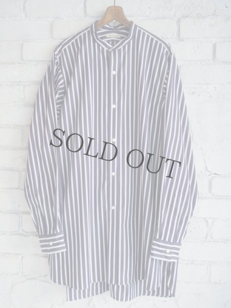 HEUGN Stripe Rob ユーゲン ストライプロブスタンドカラーシャツ (SHIRT054)