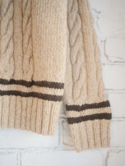 画像2: Slopeslow Hand knitting cricket sweater スロープスロウ  ハンドニットクリケットセーター（1223002）