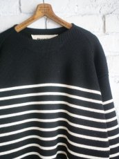 画像2: Slopeslow paper high twisted wool / breton stripes sweater スロープスロウ ペーパーハイツイストウールブルトンストライプセーター（1231007） (2)