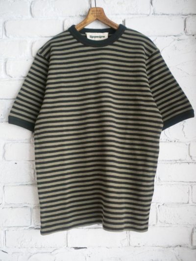 画像1: Slopeslow cotton interlock stripes / crew neck T スロープスロウ コットンインターロックストライプクルーネックTシャツ（1231010）