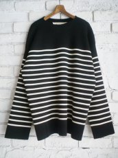 画像1: Slopeslow paper high twisted wool / breton stripes sweater スロープスロウ ペーパーハイツイストウールブルトンストライプセーター（1231007） (1)