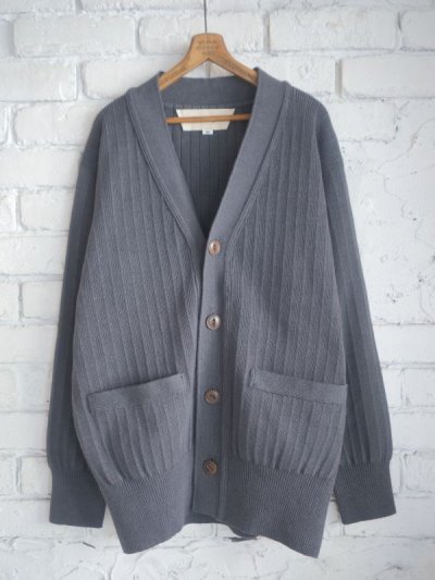 画像1: Slopeslow Cotton / Paper Overdyed V neck cardigan スロープスロウ  和紙オーバーダイVネックカーディガン（1231016）