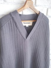 画像4: Slopeslow Cotton / Paper Overdyed cross V neck sweater スロープスロウ  和紙オーバーダイクロスVネックセーター（1231018） (4)