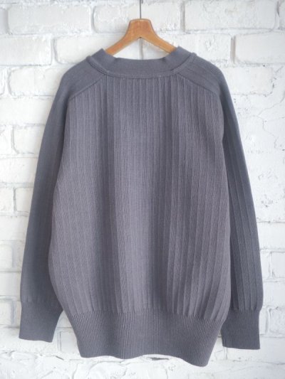 画像3: Slopeslow Cotton / Paper Overdyed cross V neck sweater スロープスロウ  和紙オーバーダイクロスVネックセーター（1231018）