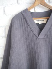 画像3: Slopeslow Cotton / Paper Overdyed cross V neck sweater スロープスロウ  和紙オーバーダイクロスVネックセーター（1231018） (3)