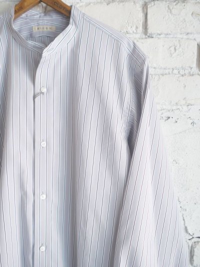 HEUGN Stripe Rob ユーゲン ストライプロブバンドカラーシャツ (SHIRT064)