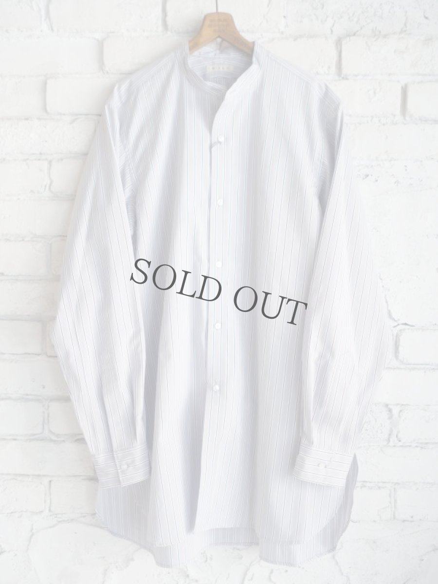 画像1: HEUGN Stripe Rob ユーゲン  ストライプロブバンドカラーシャツ (SHIRT064) (1)