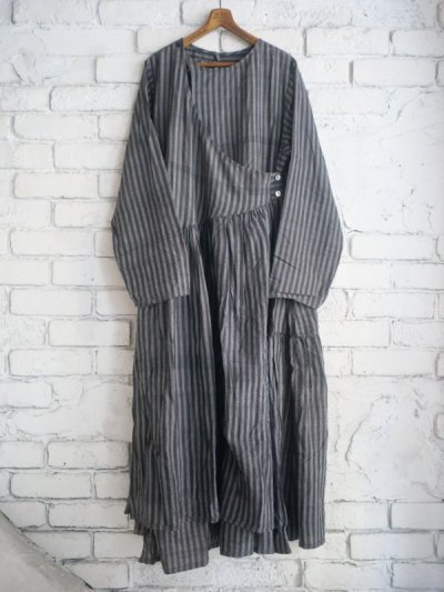 画像1: maku textiles DHOLE - 50% cotton & 50% silk handwoven dressマクテキスタイルズ コットンシルクラップドレス G1966