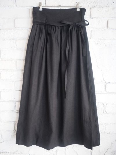 画像1: MITTAN SK-04 ミッタン 綾織絹麻巻きスカート