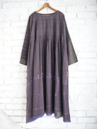 画像1: maku textiles MITOMI-495 COTTON HAND WOVEN DRESS マクテキスタイルズ コットンハンドウーブンドレス（CA23A232939）