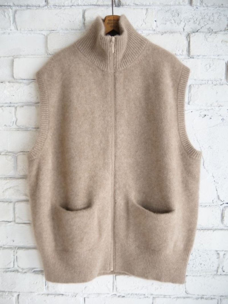 サイズ4 マーティーアンドサンズ カシミヤ 強圧縮 ジップベスト ネイビー C/93 ファッション サイズ4 マーティーアンドサンズ カシミヤ 強