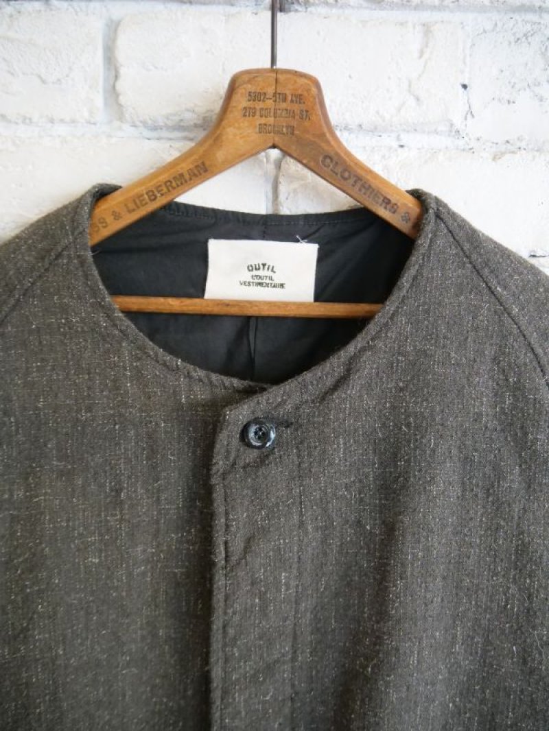 画像2: OUTIL MANTEAU CENSEAU ウティ ノーカラーコート（OV-T010）