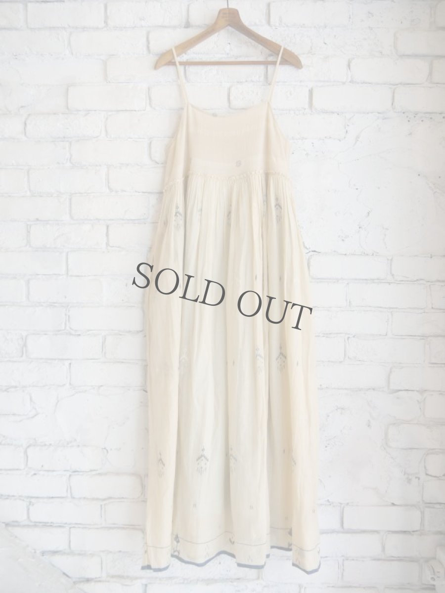 画像1: maku textiles GATHERED SLIP DRESS  マクテキスタイルズ ジャムダニギャザースリップドレス CS23S231072 (1)