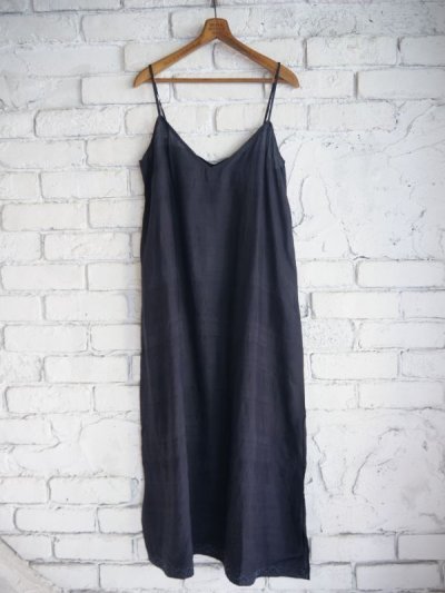 画像1: maku textiles マクテキスタイルズ SILK SLIP DRESS インディゴ染手織シルクスリップドレス DI G2066