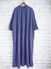 画像1: maku textiles マクテキスタイルズ AMCO 格子柄クレープカディコットンドレス Cotton Handwoven Dress CS24S2313C03 (1)