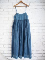 画像1: maku textiles マクテキスタイルズ GATHERED SLIP DRESS_インディゴ染ジャムダニスリップドレス DI G2125 (1)