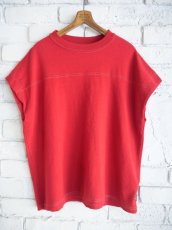 画像1: blurhms（レディース）  C/Silk Nep Football French Sleeve ブラームス コットンシルクネップフットボールフレンチスリーブTシャツ (BHSW24S10) (1)