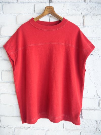 画像1: blurhms（レディース）  C/Silk Nep Football French Sleeve ブラームス コットンシルクネップフットボールフレンチスリーブTシャツ (BHSW24S10)