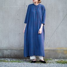 画像7: maku textiles マクテキスタイルズ AMCO 格子柄クレープカディコットンドレス Cotton Handwoven Dress CS24S2313C03 (7)