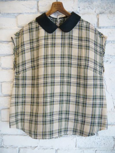 画像1: R&D.M.Co- / OLDMAN'S TAILOR FLAX STEWART ROUND COLLAR NO SLEEVE BLOUSE オールドマンズテーラーアールアンドディーエムコー フラックススチュワートラウンドカラーノースリーブブラウス(6956bm) 