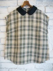 画像1: R&D.M.Co- / OLDMAN'S TAILOR FLAX STEWART ROUND COLLAR NO SLEEVE BLOUSE オールドマンズテーラーアールアンドディーエムコー フラックススチュワートラウンドカラーノースリーブブラウス(6956bm)  (1)