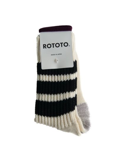 画像1: ROTOTO  COARSE RIBBED OLDSCHOOL CREW SOCKS ロトト リブ オールドスクール クルーソックス（R1255-202）