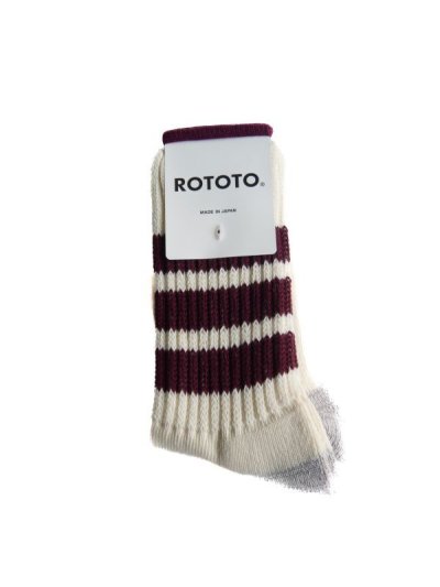 画像1: ROTOTO  COARSE RIBBED OLDSCHOOL CREW SOCKS ロトト リブ オールドスクール クルーソックス（R1255-202）