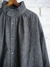 画像3: Honnete Pleated Collar&Cuff Shirt L/C Chambray オネット プリーツシャンブレーロングシャツ （HO-24AW BL8） (3)