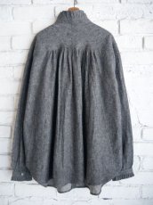 画像5: Honnete Pleated Collar&Cuff Shirt L/C Chambray オネット プリーツシャンブレーロングシャツ （HO-24AW BL8） (5)