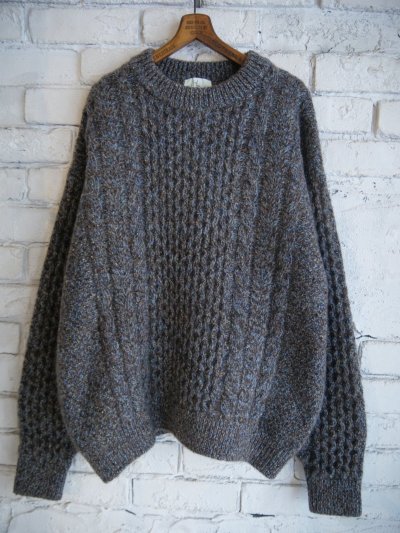 画像1: HERILL Cashmere nep Cable Sweater ヘリル カシミヤネップケーブルセーター (24-080-HL-8200-30)