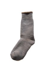 画像2: ROTOTO DOUBLE FACE CREW SOCKS ロトト ダブルフェイスクルーソックス（R1001-BR-222） (2)