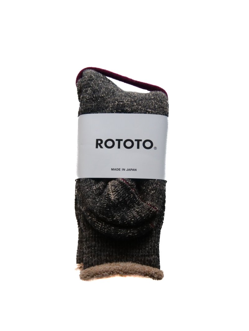 画像1: ROTOTO DOUBLE FACE CREW SOCKS ロトト ダブルフェイスクルーソックス（R1001-BR-222）