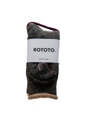 画像1: ROTOTO DOUBLE FACE CREW SOCKS ロトト ダブルフェイスクルーソックス（R1001-BR-222） (1)