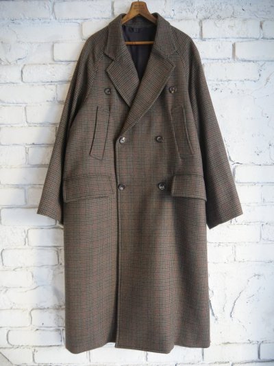 画像1: blurhms Classic Houndstooth Double-Breasted Coat ブラームス クラシックハウンドトゥースダブルブレストコート（BHS24F004Hdt）