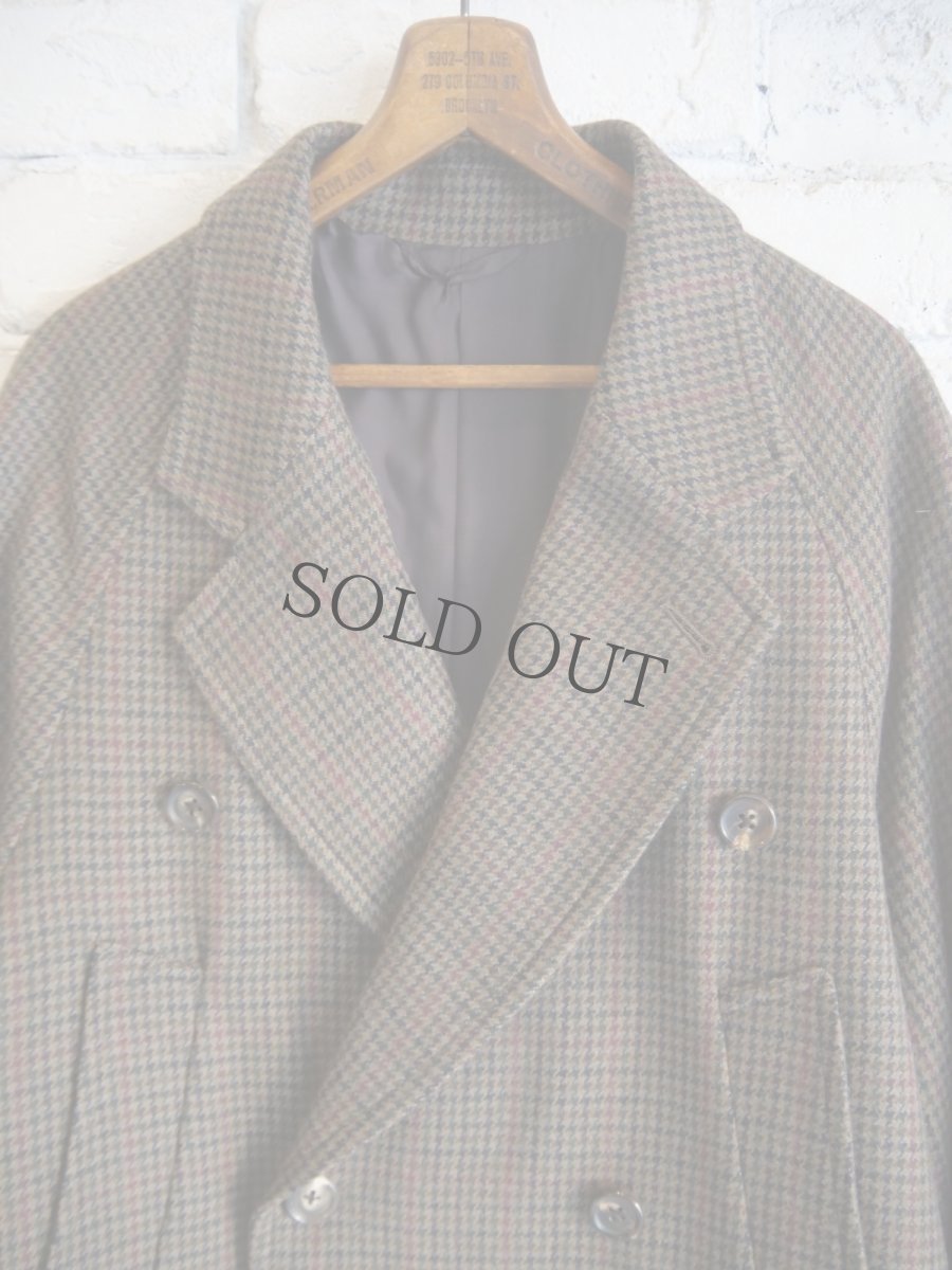 画像2: blurhms Classic Houndstooth Double-Breasted Coat ブラームス クラシックハウンドトゥースダブルブレストコート（BHS24F004Hdt） (2)